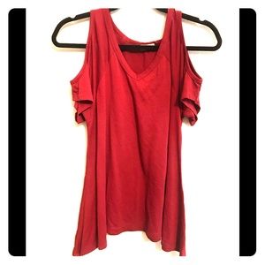 Red Cold Shoulder Top